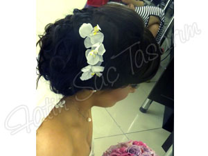 Çiçekli gelin başı modeli