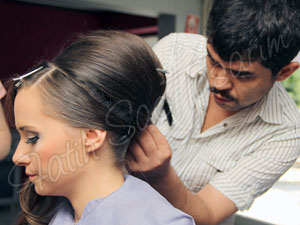 Çiçekli gelin başı modeli