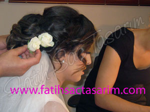 Çiçekli gelin başı modeli