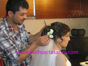 Çiçekli gelin başı modeli