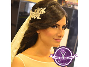 Dağınık topuz gelin başı modeli