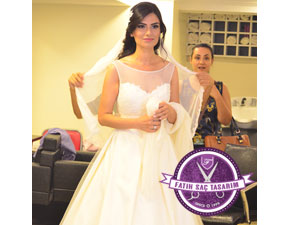 Dağınık topuz gelin başı modeli