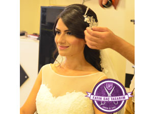 Dağınık topuz gelin başı modeli