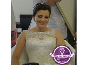 Örgülü gelin başı modeli