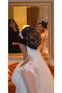 Örgülü gelin başı modeli