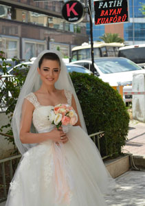 Prenses gelin başı modeli