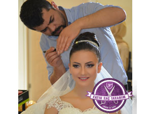 Taşlı ve taçlı gelin başı modeli