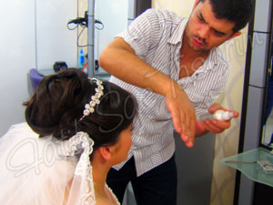 Taşlı ve taçlı gelin başı modeli