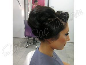 Taşlı ve taçlı gelin başı modeli