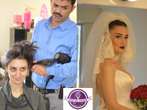 Taşlı ve taçlı gelin başı modeli